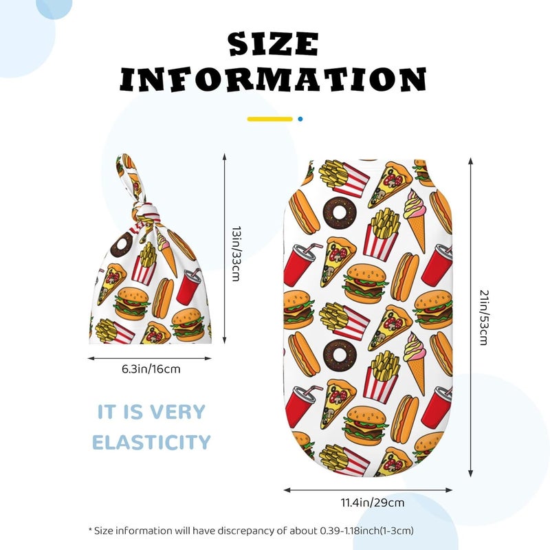 Figtihw Pizza Swaddle Blankets Newborn Receiving Blanket Baby Swaddle Wrap Soft Sleeping Sack for Baby Girls Boys - Image 5